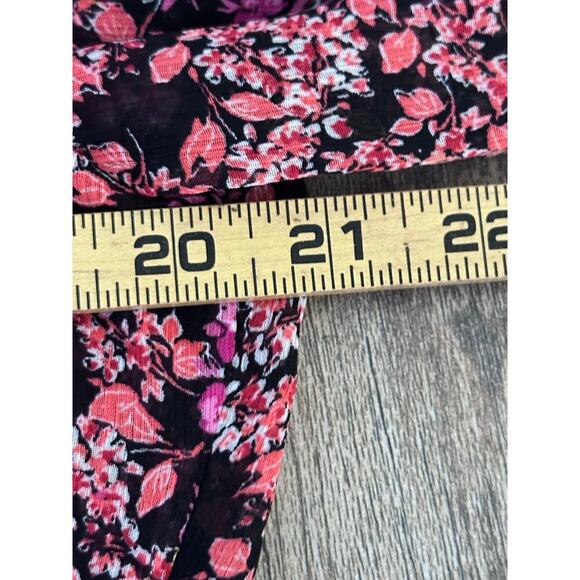 Kut From The Kloth Women's Jasmine Floral Print Chiffon Button Up Blouse Size L - Picture 6 of 8